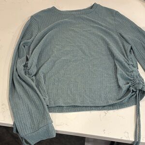 Women's Blue Ruched Top